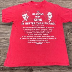 Star Trek Red Graphic T-Shirt Rare